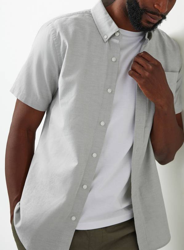 Green Slim Fit Short Sleeve Oxford Shirt XL